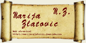 Marija Zlatović vizit kartica
